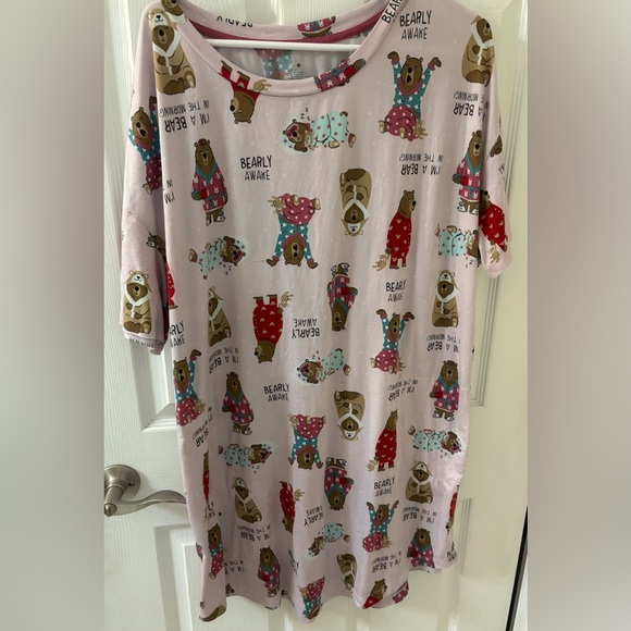 Pink‎ Bear Print Nightshirt-5/$25 - Picture 1 of 2